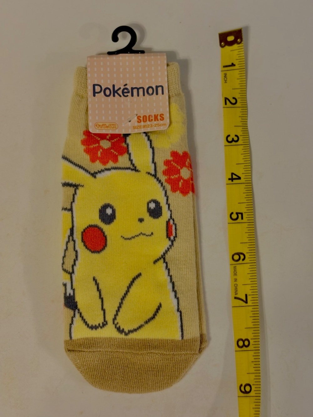 Pokemon Center Japan Exclusive Pikachu Floral Socks Coquette Girly Kawaii New - Picture 3 of 3